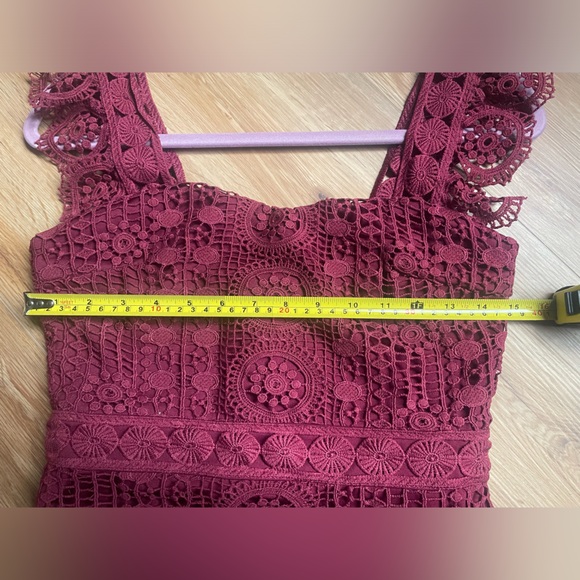 Lena red crochet lace maxi dress, size S - Picture 7 of 11